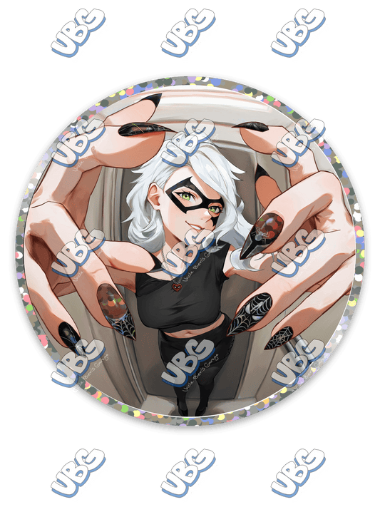Black Cat Glitter Sticker